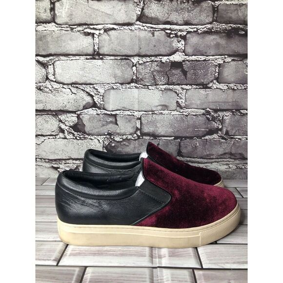 Barney’s New York Red Velvet Suede Slip On Casual Sneakers Shoes Women 36EU/6M U - Picture 13 of 16